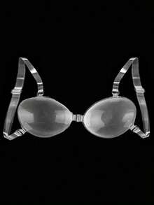 1Pair Invisible Silicone Strapless Bra With Clear Straps - Push Up Adhesive Backless Bra For Wedding & Party Dresses - Multicolor - View 13