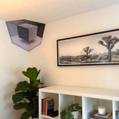 Optical Illusion Decorative Stickers, Impossible Corners Wall Art That Reshapes Reality