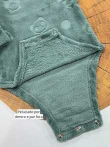 Baby Boy Winter Set: Bodysuit And Fleece Pants With Long Sleeves - 綠貓熊 - 查看 4