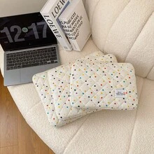 YOONI 13/14英寸韩版INS风花卉笔记本电脑保护套,兼容10/11/15.6英寸笔记本电脑,可爱波点绗缝拉链手提包内衬,高品质轻便防刮平板电脑收纳袋 - 多色 - 查看 9