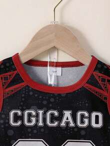 2pcs Toddler Boys Casual "CCICACO" Letter & Number Print Tank Top Paired With "CCICACO" Letter & Number Printed Shorts Outdoor Set, Spring/Summer - Multicolor - View 4