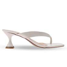 Women's Low Heel Flip-Flop - WHITE - CLOUD DANCER - Kitten Heel Thong - Blanco - Ver 14
