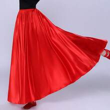 时尚舞蹈长裙，女士缎面双开衩蓬蓬裙，适合肚皮舞、弗拉明戈舞、摇滚舞等。 - 彩色 - 查看 23