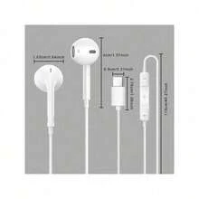 这款防缠绕有线C型耳机配备高清麦克风和音量控制，兼容 16/16 Pro/16 Pro Max/15/15 Plus/15 Pro/15 Pro Max、Air 4/5、Pro 12.9/11、Pro/Air/Mini、Galaxy S23/S22/S21 Ultra、S20 FE、Note 20/10、A53/A54、Pixel 7/6/5/4，采用USB-C接口，是送给女性的绝佳礼物。 - 白色 - 查看 8