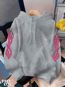 Conjunto Moletom Canguru E Calça Streetwear Boca Língua Street Moda De Rua Cultura Urbana Skatistas Unissex 100% Algodão Top Premium Streetwear Lançamento Envio Imediato Varias Cores!! - Cinza E Preto - Visão 2