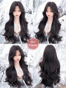 alicegarden 1 Synthetic Heat-Resistant .Long Natural Wave Hair, Center Split Wig,Medium Part,Brown ,Daily Natural, Smooth And Realistic Wig(Excluding Accessories) - Black-brown - View 9
