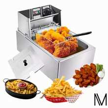 Freidora Aceite Eléctrica Industrial Acero Inoxidable 6 Lt Plateado 60hz - Tipo de Enchufe A USA (110-127V) - Ver 1