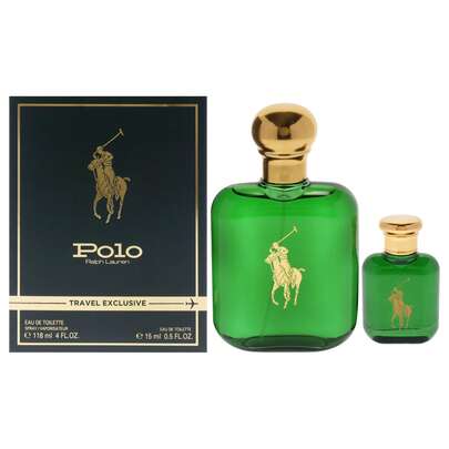 Ralph Lauren Men's Green Classic Eau De Toilette Gift Set – 2 Pc Gift Set 4oz EDT Spray, 0.5oz EDT Spray
