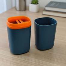 Porta Cepillo de Dientes Portátil y Estuche para Pasta Dental - Organizador de Viaje Higiénico, Resistente y Compacto - Modelo negro transparente - Ver 4