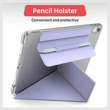 Vena For Apple Pad A16 Case Clear, Pad 10th Generation Case, Pad 11th Generation Case, Detachable Y-Fold Stand With Pencil Holder, Lavender - 薰衣草 - 查看 7