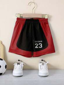 2pcs Toddler Boys Casual "CCICACO" Letter & Number Print Tank Top Paired With "CCICACO" Letter & Number Printed Shorts Outdoor Set, Spring/Summer - Multicolor - View 5