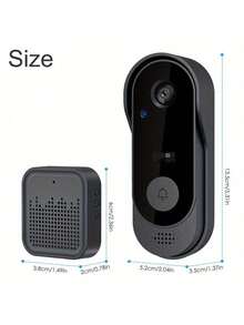 1pc Smart Wireless Doorbell Camera, 1080P HD Video, Two-Way Audio, Motion Detection Alarm, Night Vision, SD Card Storage, Self-Adhesive Installation, Connectivity, Rechargeable Indoor/Security Camera, Remote Monitoring, Compatible With Smartphones/Tablets, Easy Setup, Voice Intercom, Lithium Battery, High-Definition Home Surveillance Camera - Multicolor - View 3