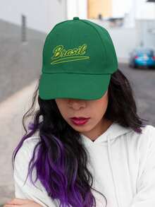 Embroidered Cap Brazil Urban Look Unisex Adjustable For Daily Use Gym Soccer World Cup Carnival Beach - 綠色 - 查看 2