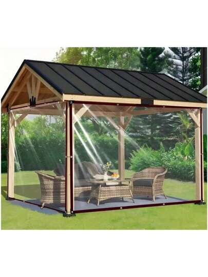 透明防雨罩，带绳，防水、防风、防雪、防尘，适用于户外、庭院、阳台、凉亭、狗屋、植物、温室、农场等场所。