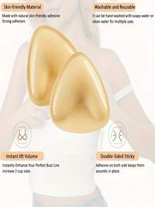 1 Cặp Băng Nâng Ngực Tái Sử Dụng - Miếng Đệm Nâng Ngực Có Thể Giặt Được, Tạo Hình Tự Nhiên và Thoải Mái - Nhiều màu - Xem 6