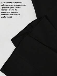 Men's 2-Piece Set - Men's Tailored Slim Fit Executive Polyester Dress Pants, Classic Formal, Lightweight And Stylish. - Black and Black - View 10