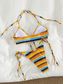 Bộ 2 món đồ bơi mùa hè cho nữ, bikini hai mảnh in hoa ngẫu nhiên, kiểu dáng gợi cảm, thanh lịch, thích hợp cho Ngày Valentine, đi biển, nghỉ mát, lễ hội, thường ngày, thời trang, trang phục mùa hè, mùa xuân, trang phục Ngày Valentine cho nữ, lễ hội. - Nhiều màu - Xem 3