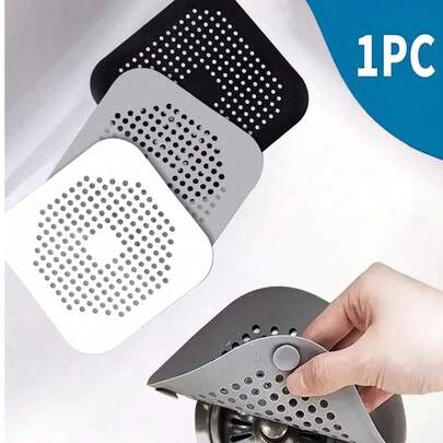 1 nắp đậy cống vuông bằng silicon có giác hút, bộ lọc cống giúp ngăn ngừa tắc nghẽn cống nhà tắm và nhà bếp, thích hợp cho bồn tắm và vòi sen, trang trí nhà tắm, vật dụng cần thiết cho mùa thu và mùa tựu trường.