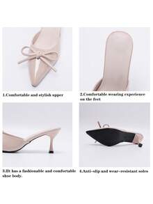 Elegant Commuter Butterfly Decor Pointed Toe High Heels - Apricot - View 8