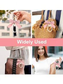 9pcs Elegant Bow Knot & Pearl Keychain Gift Set - Includes 3 Cute Bow Keychains, 3 Thank You Cards, 3 Organza Bags, Suitable For Women's Daily Use, Bridal Party, Birthday, Wedding, Theme Party, Bridal Shower, Engagement Party, Guest Gifts, Party Favors - View 7