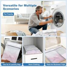 4 Piece 12x16 Inch Mesh Laundry Bag Set Honeycomb Fine Mesh Extra Durable With Sturdy Zippers For Delicates Washing Machine Home Dorm Supplies - Default - View 7