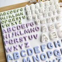 26件套大写字母聚合物粘土耳环模具套装，字母模具，粘土艺术模具，DIY珠宝吊坠制作工具，陶瓷字母工具包，DIY手工符号模具 - 白色 - 查看 4