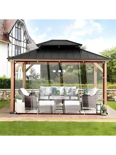 透明防雨罩，带绳，防水、防风、防雪、防尘，适用于户外、庭院、阳台、凉亭、狗屋、植物、温室、农场等场所。