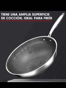 Sarten Wok Antiadherente de Acero Inoxidable Inducción 32cm - Ver 5