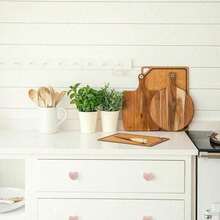 6/10pcs Ceramic Drawer Knobs Heart Shape Cabinet Dresser Pulls Handles With 3 Sized Screws, Kitchen Furniture Knobs For Closet Cupboard Wardrobe - Heart - View 6