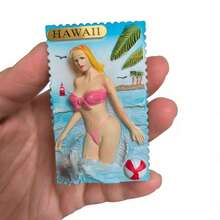 3D Hawaiian Bikini Girl Fridge Magnet, 6.8cm (2.68 Inches), Travel Souvenir Magnetic Sticker - one-size - View 4