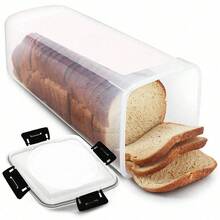 Bread Loaf Container Clear Airtight Bread Box With Lid Sandwich Bread Holder For Homemade Bread Tall Bread Saver For Kitchen - Màu đen không có ngăn kéo - Xem 7