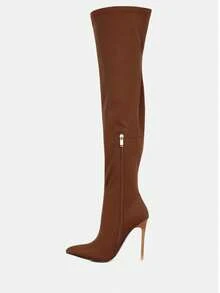 No Calm Superstretch Stiletto Long Boot - màu nâu - Xem 3