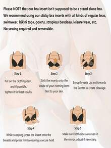 1 Cặp Băng Nâng Ngực Tái Sử Dụng - Miếng Đệm Nâng Ngực Có Thể Giặt Được, Tạo Hình Tự Nhiên và Thoải Mái - Nhiều màu - Xem 10