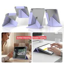 Vena For Apple Pad A16 Case Clear, Pad 10th Generation Case, Pad 11th Generation Case, Detachable Y-Fold Stand With Pencil Holder, Lavender - 薰衣草 - 查看 2
