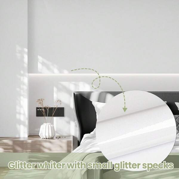 1 Roll White Shiny Waterproof Self-Adhesive PVC Wallpaper, Suitable For Hotel, Cafe, Store, Home Decor, Wardrobe, Shoe Rack, Furniture Renovation, DIY Easy Installation Pre-Pasted Paper, 17.7inX39.3in/118.1in/196.8in