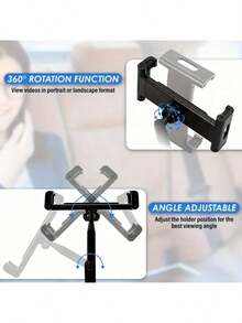 360° Adjustable Car Tablet Holder, Fits 4.7-11 Inch Phones & Tablets, Foldable Design, Holiday Gift, Car Tablet Mount, Travel Accessory, Compact Structure, Sturdy Construction - A - View 3