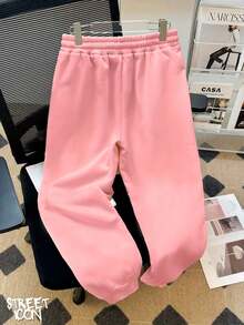 Comfortable Basic Sweatshirt Pants Streetwear Urban Culture Street Fashion Street Graffiti Tagging Skater Skateboarding Unisex Men's Women's Sweatshirt 50% Cotton 50% Polyester Top Premium Streetwear New Release Immediate Shipping Various Colors!! - 淺粉色 - 查看 2