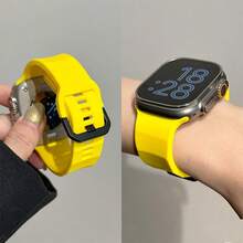 1条运动硅胶表带，兼容表带42mm/44mm/45mm/46mm/49mm/38mm/40mm/41mm，时尚智能手表替换表带，适用于 Series Ultra2/Ultra SE2/SE/11/10/9/8/7/6/5/4/3/2/1，男女通用，经典款式 - 42/44/45/46/49mm - 查看 13
