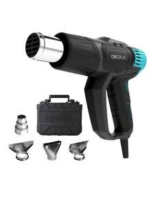 Cecotec Pistola de Calor Hell Gun 7500 Full Equip con Potencia de 2000W y Cuatro Cabezales Intercambiables: Desde Descongelar a 50 ºC hasta Quemar a 600 ºC, Diseño de Manos Libres para Máxima Comodidad, Calentamiento Ultrarrápido y Maletín de Transporte Incluido para Versatilidad y Facilidad de Uso - Ver 2