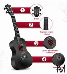 Kit De Soprano Concierto Acustico 23in Universal Ukelele - Naranja Coral - Ver 8