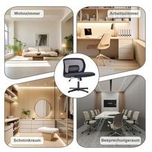 Office Chairs Without Armrests, Reading Chairs With Large Cushions, Lounge Chairs For Sitting Cross-Legged, Rocking Function, Height Adjustable, 360° Swivel - Black - View 7