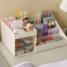 Makeup Organizer With Drawers, Cosmetic Storage For Dresser Vanity And Bathroom Countertop, Beauty Holder For Lipstick Brush - L - 查看 4