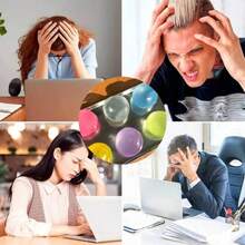 1个可塑形慢回弹椰子油手工挤压球，缓解焦虑，解压，手部按摩，挤压玩具，减压，派对礼物，礼品袋，奖品，生日礼物，毛绒挤压工具 - 彩色 - 查看 5