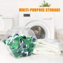 2/4/6pcs Hexagon Transparent Plastic Candy/Cookie Jars With Lids - Airtight Food Storage Containers For Kitchen Countertop, Pantry, Candy Buffet, Weddings, Christmas, Halloween, Easter, Thanksgiving - Space-Saving Design, Durable Containers - Clear - View 10