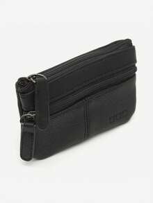 Monedero Bora para Hombre en Marrón de Misako: Elegante y Funcional, con Doble Cierre de Cremallera para Mayor  y Diseño Ultra Plano que Cabe en Cualquier Bolsillo; Ideal para Monedas, Billetes y Pequeños Objetos. Confeccionado en Resistente Polipiel y Forro Interior de Poliéster. - Marrón - Ver 5