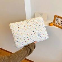 YOONI 13/14英寸韩版INS风花卉笔记本电脑保护套,兼容10/11/15.6英寸笔记本电脑,可爱波点绗缝拉链手提包内衬,高品质轻便防刮平板电脑收纳袋 - 多色 - 查看 13