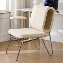 Office Chair With Integrated Cat Bed - Pet-Friendly Chair, Scratch-Resistant Material, Wide Seat, Interchangeable Armrests, Ergonomic Design, Cat Bed In The Backrest, Office Chair - Apricot - View 7