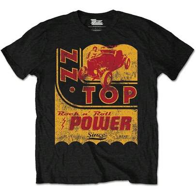 Valentine's Day Men's Casual 180 G Pure Cotton T-Shirt Zz Top Rock N Roll Power Since 1970 Vintage Tractor Design With Red And Yellow Colors On Black Background Unisex T-Shirt,1PC 180 G Heavy Cotton,Machine Washable And Must-Have Gifts For The Start Of School Season Graphic Tees Men, Graphic Tees Women Versatile And Cute Everyday Tops - A Lovely Gift For Valentine's Day, Effortlessly Transitioning From Spring Outings To Summer Holiday Outfits