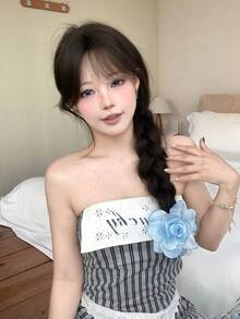 alicegarden 1 Synthetic Heat-Resistant .Long Natural Wave Hair, Center Split Wig,Medium Part,Brown 30 Inch ,Daily Natural, Smooth And Realistic Wig(Excluding Accessories) - Black Brown - View 7