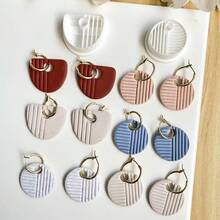 Simple French Shape Polymer Clay Mold, Suitable For Handmade Earring Soft Clay Polymer Clay Mold, Line Pendant Craft Jewelry Making Mold, Create Jewelry | Elegant Earring Design | Durable Plastic Cutter - White - View 3